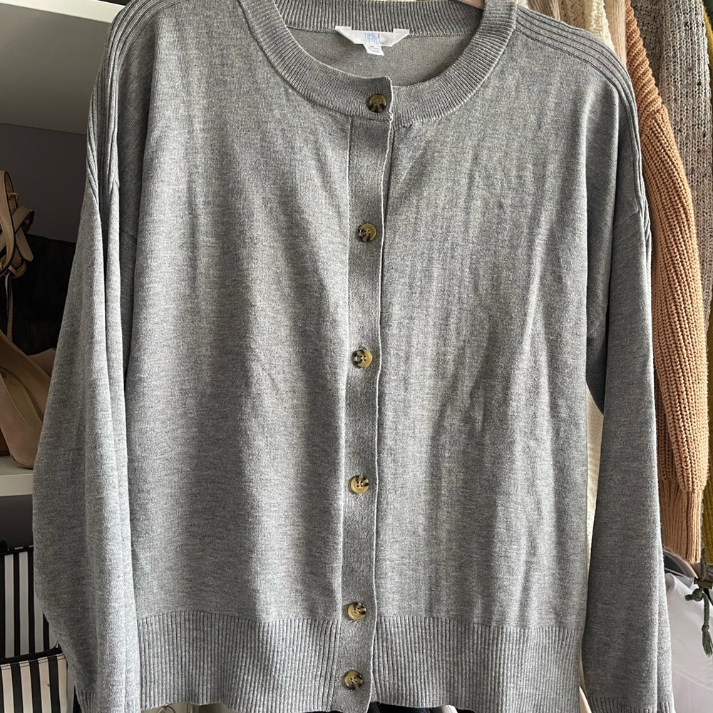Gray Button-Up Women's Sweater